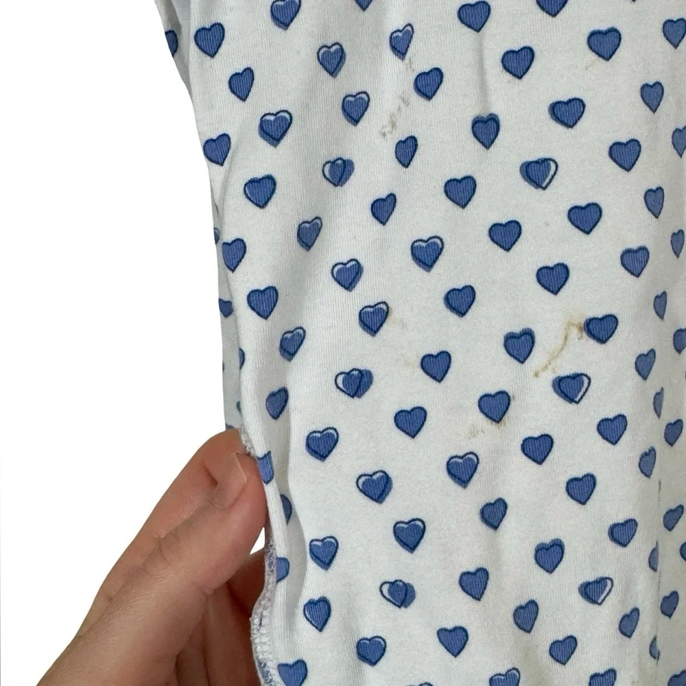 Roller Rabbit Heart Pajama 3 Button Long Sleeve Henley Top in Blue PLEASE READ
